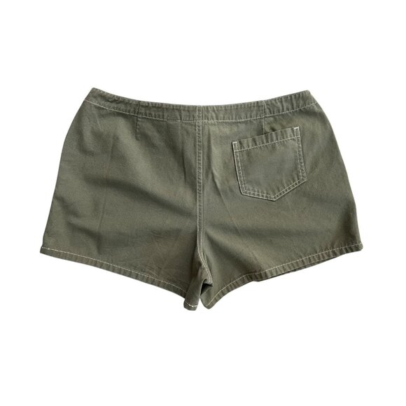 Vintage Y2K‎ Old Navy Womens Low Rise Shorts Khaki Size 12 Utility Microshorts - Picture 2 of 8